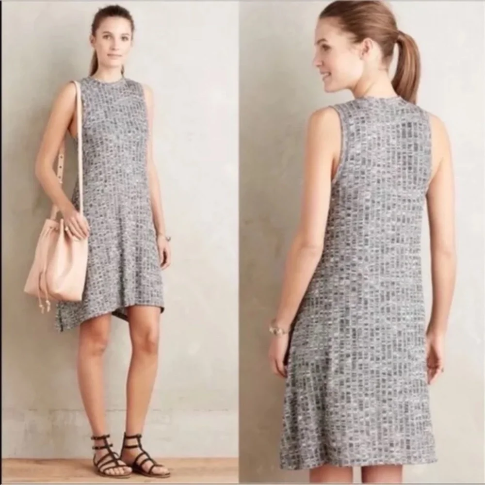 Anthropologie Maeve Emerson gray ribbed knit dress - Picture 1 of 12